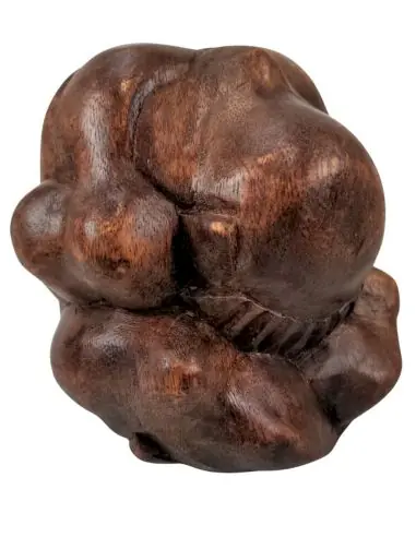 Yogi en bois massif sculpté main 15cm