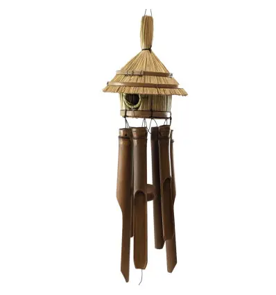 Carillon à vent en Bambou - Nichoir Rond en Paille