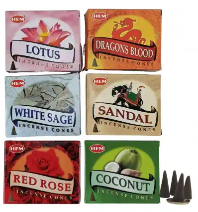 Assortiment d'encens "Escapade parfumée" 6 parfums / 60 cônes | HEM