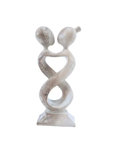 Statuette bois 20cm "Amour Infini" | Cadeau pour Couple Amoureux