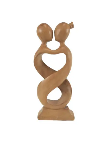 Statue Abstraite Couple "Amour Infini" 30cm en bois | Unique et Inoubliable