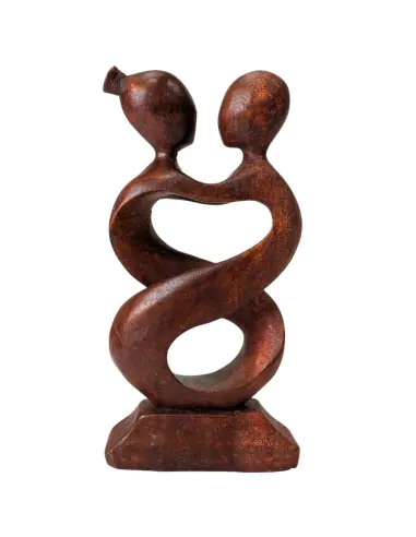 Statuette Couple "Amour Infini" 20cm en bois | Art Romantique