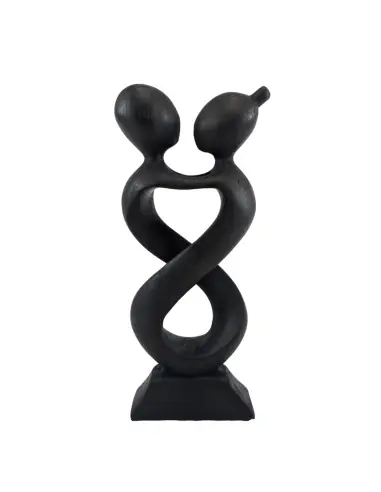 Statuette en bois sculpté "Amour Infini" 20cm | Cadeau Passionné