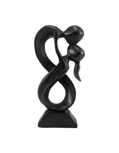 Statuette Couple en bois "Union Infinie" 20cm | Cadeau de Saint-Valentin