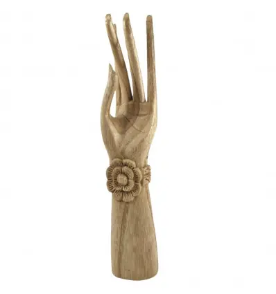 Grande Main de Bouddha / Présentoir à bijoux en bois brut 40cm
