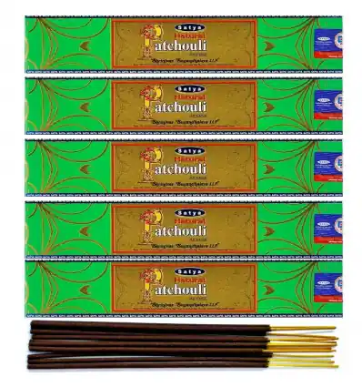 Encens Natural Patchouli. Lot de 5x15g | Satya Sai Baba