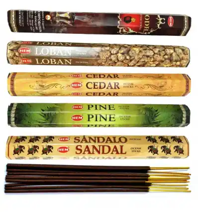 Assortiment d'encens - Bouquet "Parfums boisés" 5 parfums / 100 bâtons | HEM