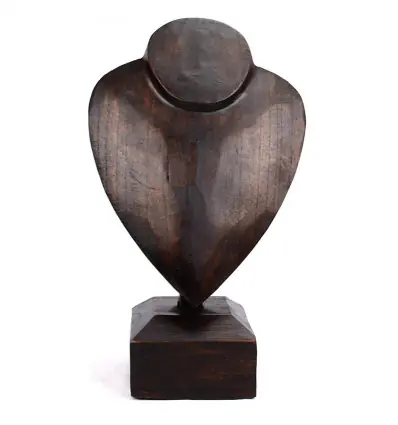 Buste d'exposition Présentoir Bijoux en bois 30cm | Finition "Chocolat"
