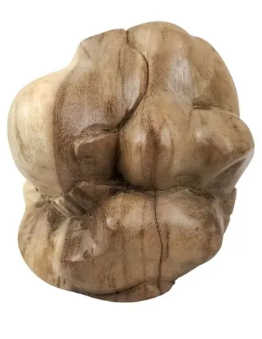 Yogi Libérateur en Bois massif Brut sculpté main 15cm