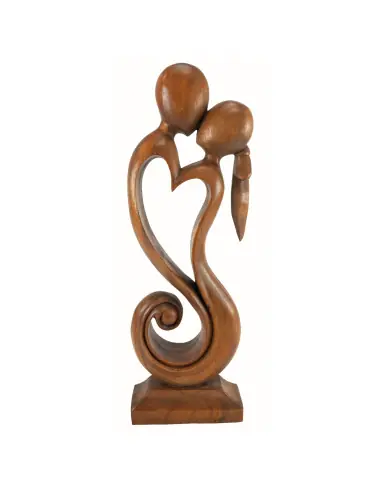 Statue Abstraite Couple en Fusion 50cm en bois | Une Preuve d'Amour Inoubliable