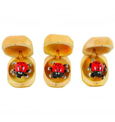 3 boîtes à chagrins - Coccinelles mangeuses de chagrin en bois