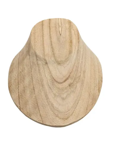 Buste d'Exposition en bois pour colliers | Finition "Bois brut naturel"