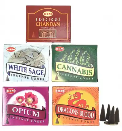 Assortiment d'encens "Intensité & Caractère" 5 parfums / 50 cônes | HEM