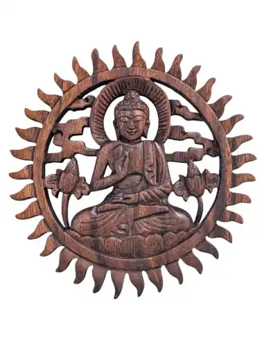 Décor mural Bouddha bois exotique 20cm