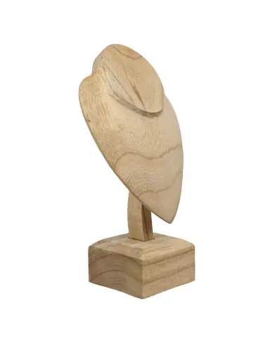 Buste d'exposition Présentoir Bijoux en bois 30cm | Finition "Bois brut naturel"