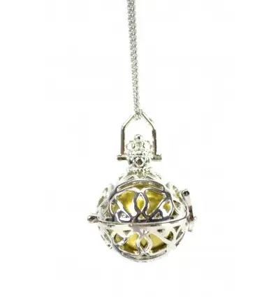 Collier fantaisie avec Bola de grossesse en métal argenté