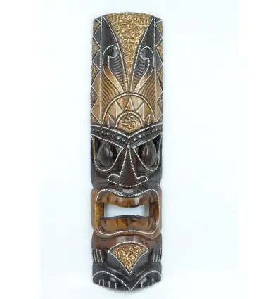 Masque Tiki 50cm en bois | Déco Maori Artisanat du monde