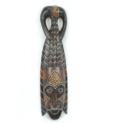 Masque Africain en bois 50cm style tribal. Fabrication artisanale.
