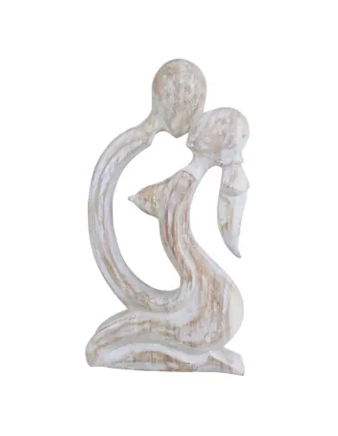 Statue 30cm "Couple Sensuel" en bois | Cadeau érotique