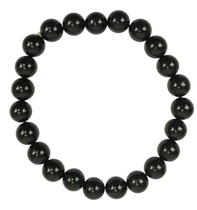 Bracelet Onyx / Agate noire | Boules 8mm