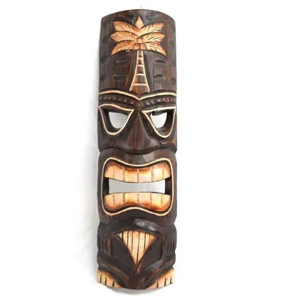 Masque Tiki 50cm en bois sculpté. fabrication artisanale.