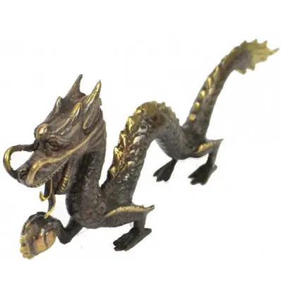 Statuette Dragon d'Asie en laiton 21cm