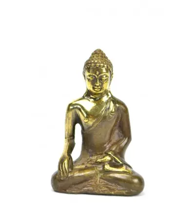 Statuette Bouddha Bhumisparsa Mûdra en laiton 7cm