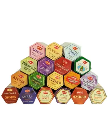 Mégapack "1 an d'Encens Top Qualité". Assortiment 18 parfums / 360 bâtons | HEM