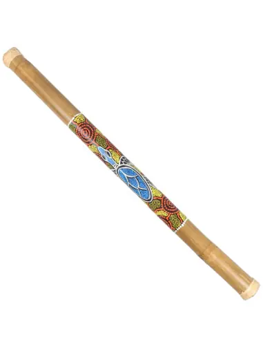 Bâton de pluie en bambou 80cm | Motif Tortue peint à la main