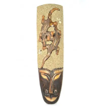 Masque Africain 50cm | Geckos, sable & Cauris