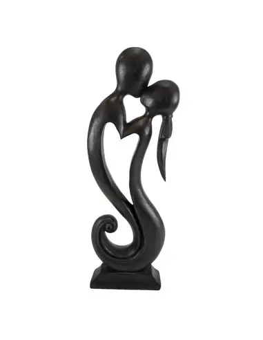 Sculpture "Couple en Fusion" 50cm en bois | Cadeau Amoureux