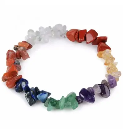 Bracelet baroque 7 chakras en pierres fines