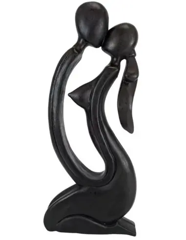 Statue Abstraite "Couple Sensuel" 50cm en bois | Sculpture érotique