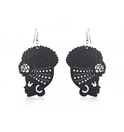 Boucles d'oreilles africaines en bois
