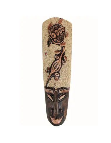 Masque Africain 50cm | Salamandre, Tortue, sable & coquillages