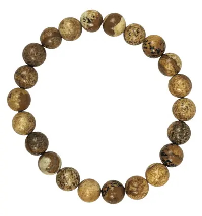 Bracelet Jaspe bois | Boules 8mm