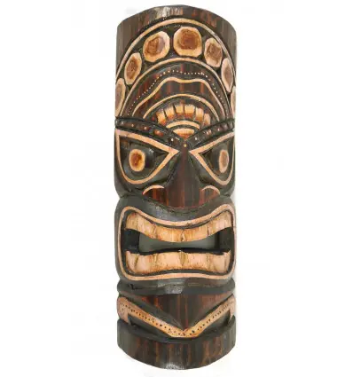 Masque Tiki 33cm en bois. Déco Maori Tahiti Polynésie.