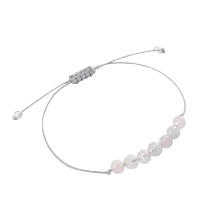 Bracelet Porte-bonheur "Amour Maternel". Pierre de lune, quartz rose