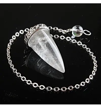 Pendule divinatoire en Cristal de Roche