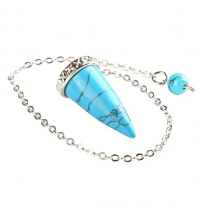 Pendule divinatoire en Turquoise (Howlite bleue)