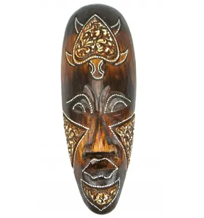 Petit Masque Ethnique en bois 30cm | Motif tortue