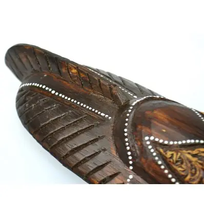Masque en bois 30cm - crête africaine - décoration ethnique chic.