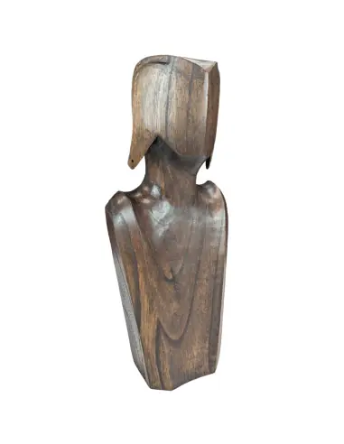 Présentoir en bois pour parures colliers et boucles 35cm | Finition "Chocolat"