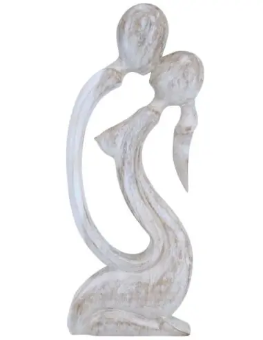 Sculpture moderne "Couple Sensuel" 50cm en bois | Cadeau érotique