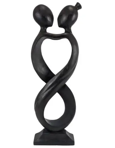 Statue Abstraite Couple Amour Infini 50cm en bois | Cadeau de Saint-Valentin