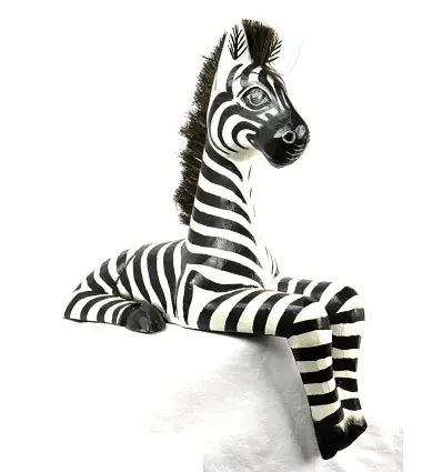Statue Zèbre déco rebord étagère 33cm. Déco africaine Safari Savane.