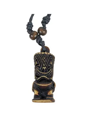 Collier mixte homme / femme avec pendentif Tiki - bijou maori Hawaï Tahiti