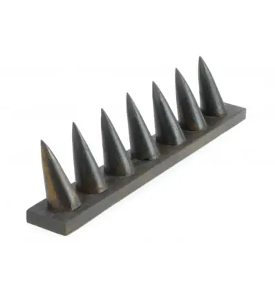 Porte-bagues en bois teinte marron chocolat / Présentoir à bagues (7 cônes)