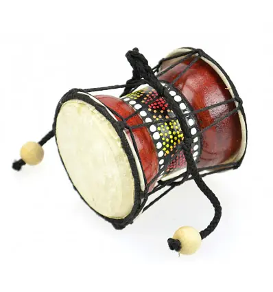 Mini Djembé Tambourin en bois et peau - Instrument de musique et objet déco