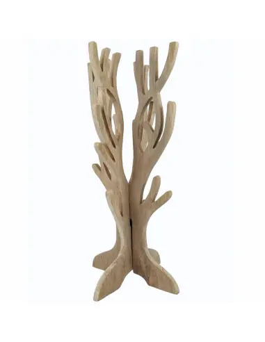 Arbre à Bijoux pour colliers, bracelets, montres - bois massif brut